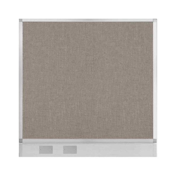 Hush Panel Configurable Cubicle Partition 4' x 4' Warm Pebble Fabric W/ Cable Channel